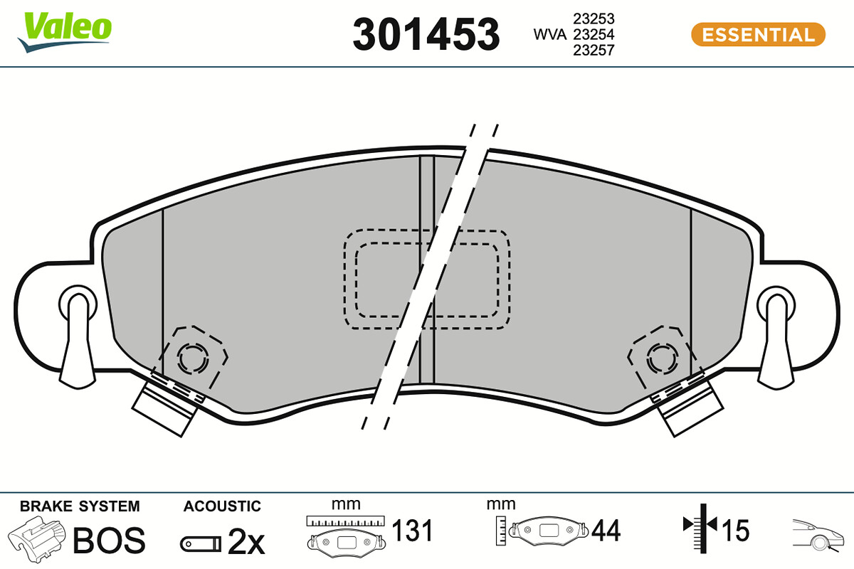 Jeu de 4 plaquettes de frein VALEO ref. 301453
